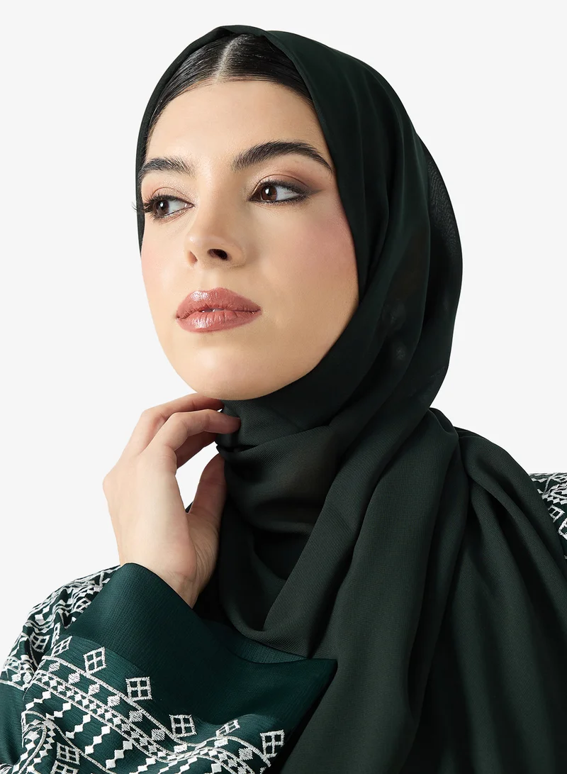 hayas closet  Embroidered Abaya With Sheila for Women | Best Price UAE